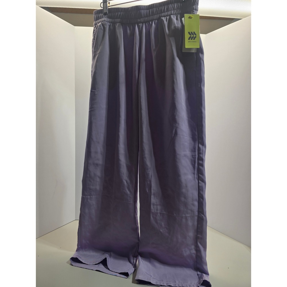 All In Motion Women Purple Woven Wide Leg Pant Relaxed Fit XL 14 X2803X NWT